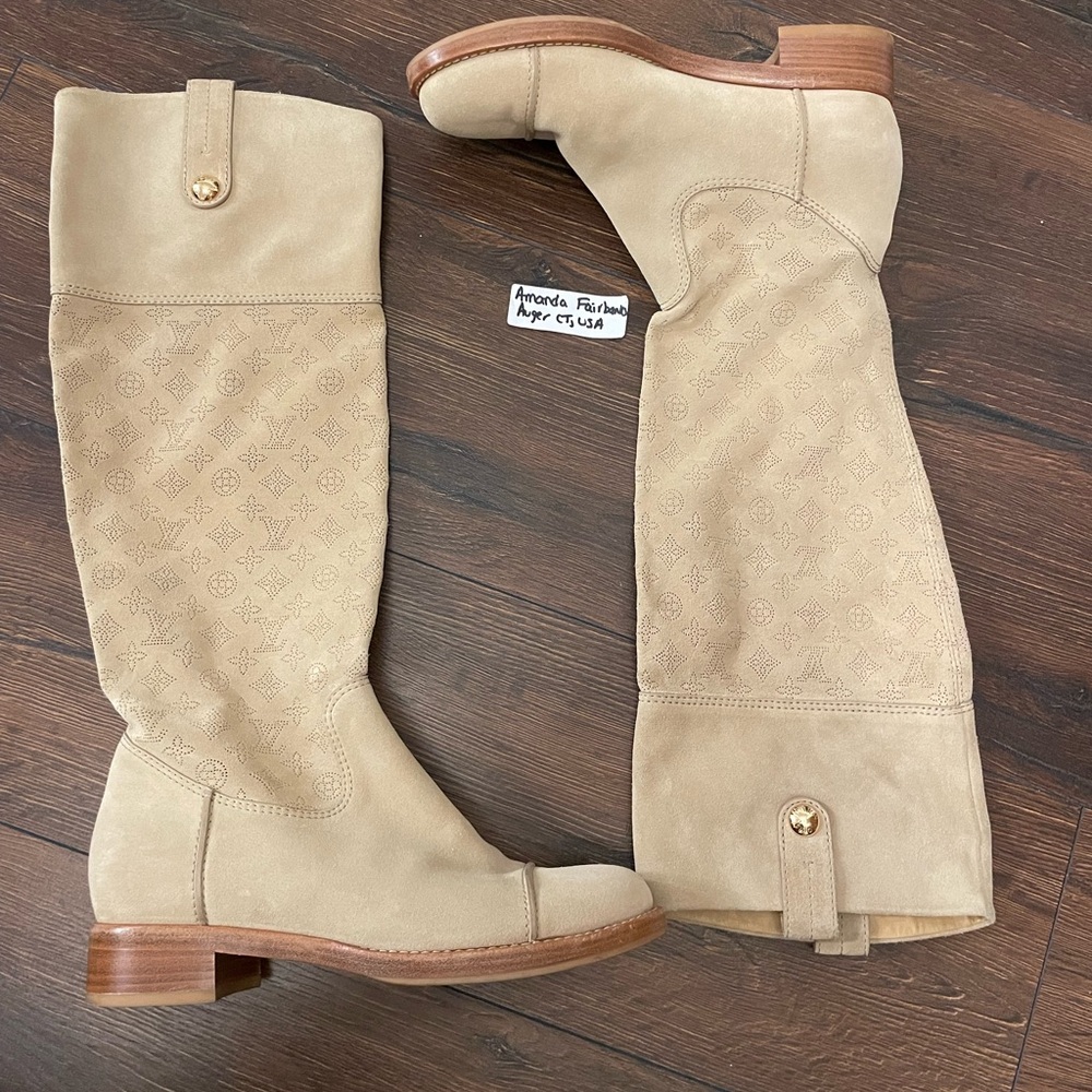 LOUIS VUITTON Mahina Monogram Riding Boots
